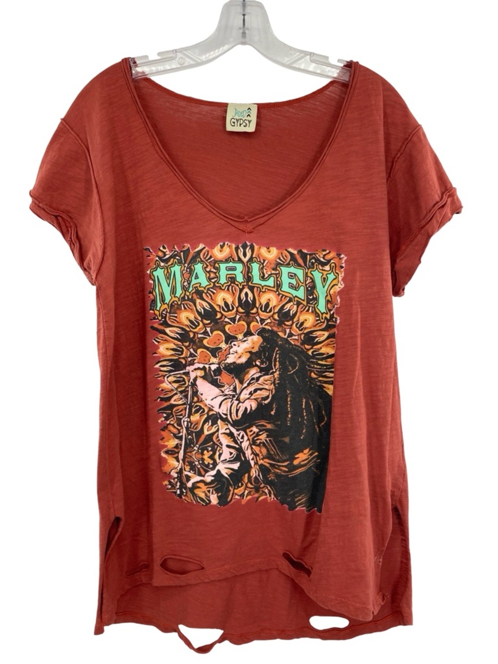 Jaded Gypsy Bob Marley Distressed T-Shirt Size Large/ XL